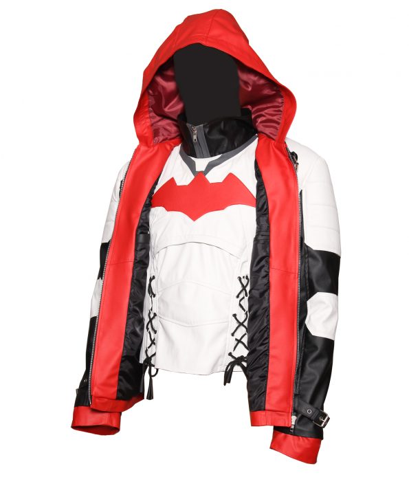 The Batman Arkham Knighs White And Black Leather Jacket Plus Vest