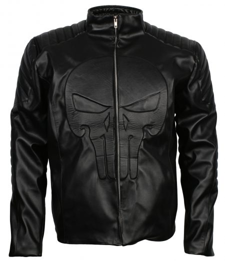 The Punisher Skull Black Leather Jacket