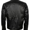 Men Classic White Black Designer Moto Leather Jacket