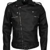 Mens Agent Of Shield Ghost Rider Black Biker Leather Jacket Costume