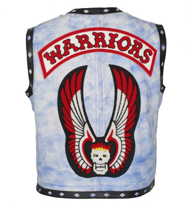 The Warriors Movie Blue Distressed Biker Leather Vest