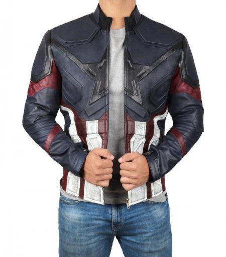 Avengers Endgame Infinity Distressed Captain America Leather Jacket
