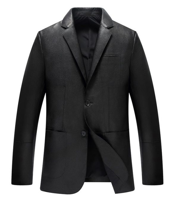 Caledon Real Cowhide Black Leather Blazer for Men
