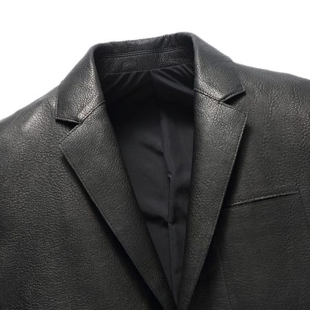 Caledon Real Cowhide Black Leather Blazer for Men