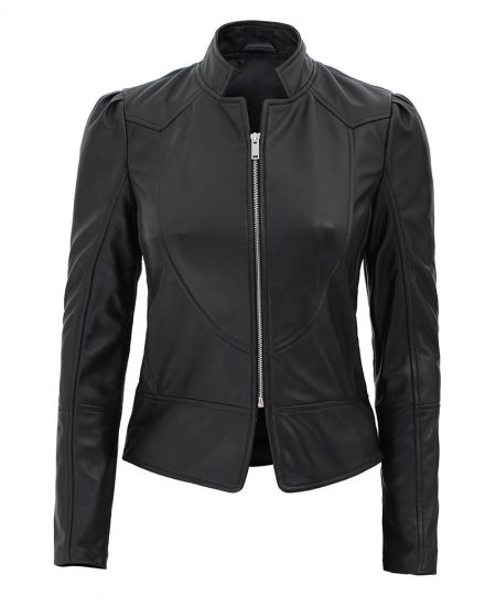 California Womens Black Stylish Leather Jacket