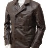 Shelby Mens Four Pocket Black 3 4 Length Leather Coat