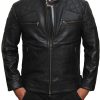Johnson Black Leather Jacket for Men