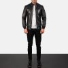 Bomia Ma-1 Brown Leather Bomber Jacket