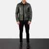 Ionic Green Leather Biker Jacket