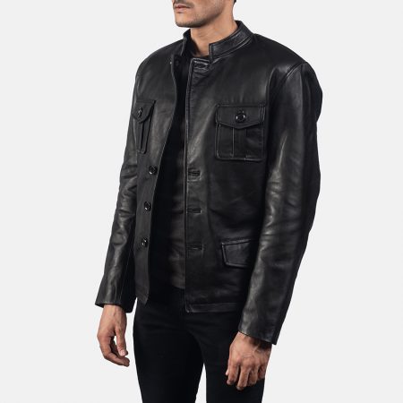 Ray Cutler Black Leather Blazer