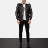 Bomia Ma-1 Brown Leather Bomber Jacket